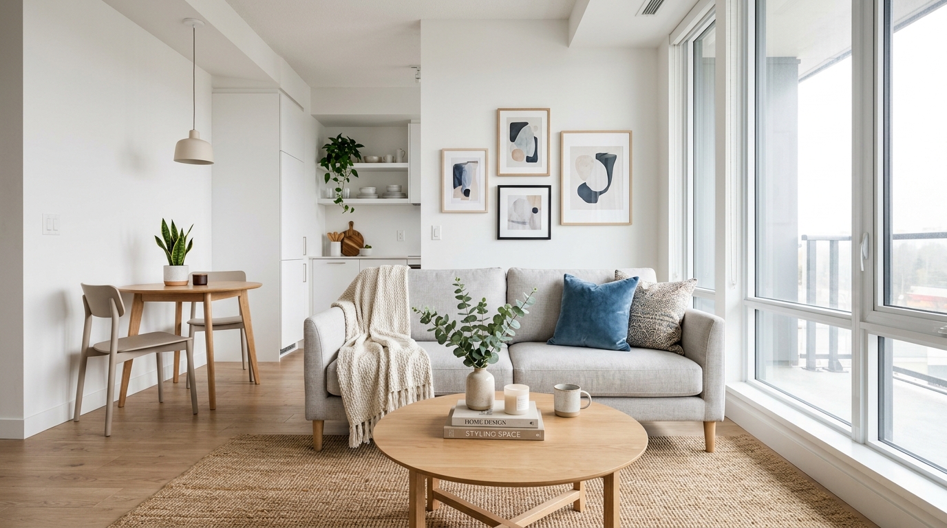 How to Stage a Small Apartment in 60 Seconds