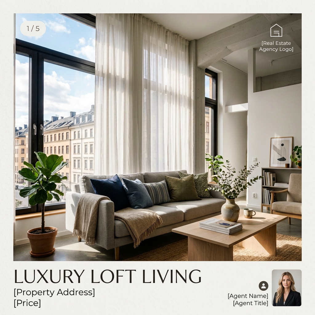 Instagram Carousel Post Creator for Real Estate example