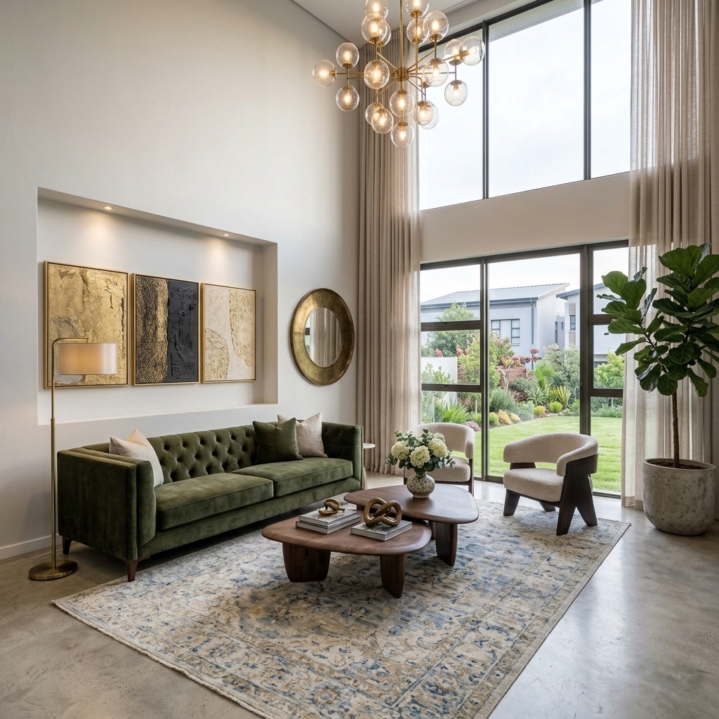 AI Luxury Living Room Staging — Sell High-End Homes Faster example