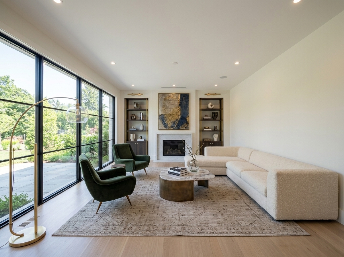 AI Luxury Living Room Staging — Sell High-End Homes Faster example