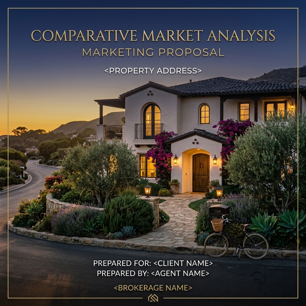 Listing Presentation & CMA Cover Page Designer example