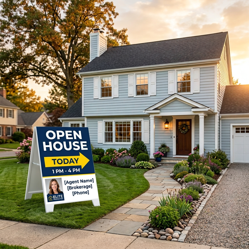 Open House Sign & Directional Rider Designer example