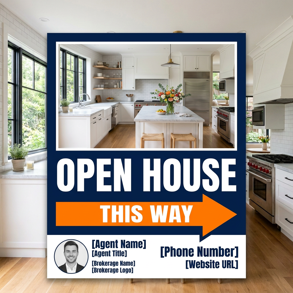 Open House Sign & Directional Rider Designer example