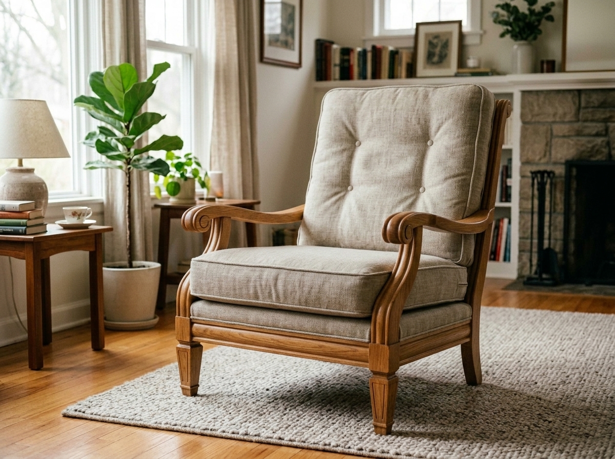Wood + Upholstery Combo Makeover — AI Furniture Visualizer example