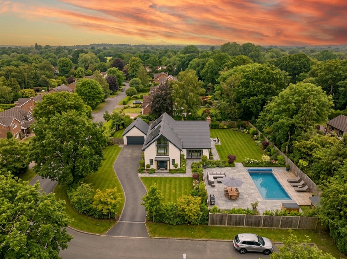 Aerial Sky Replacement example