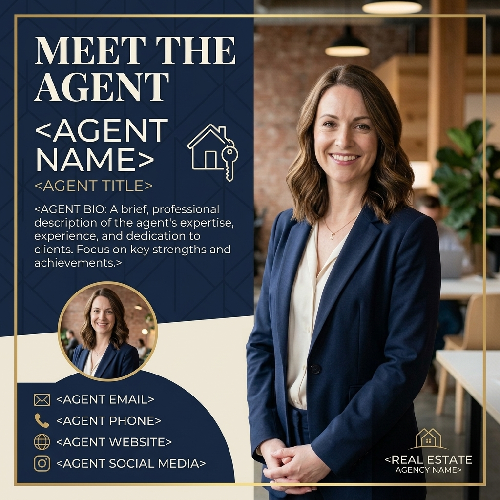 Real Estate Agent Profile & Meet the Team Graphic Creator example