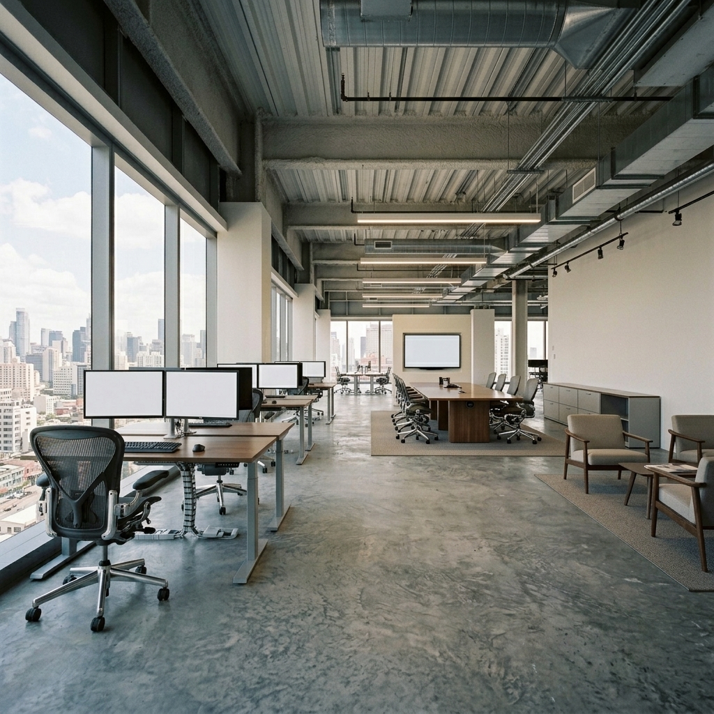 Open Floor Office Stager — AI Virtual Staging for Workspaces example