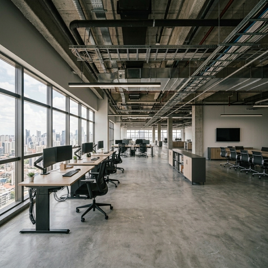 Open Floor Office Stager — AI Virtual Staging for Workspaces example