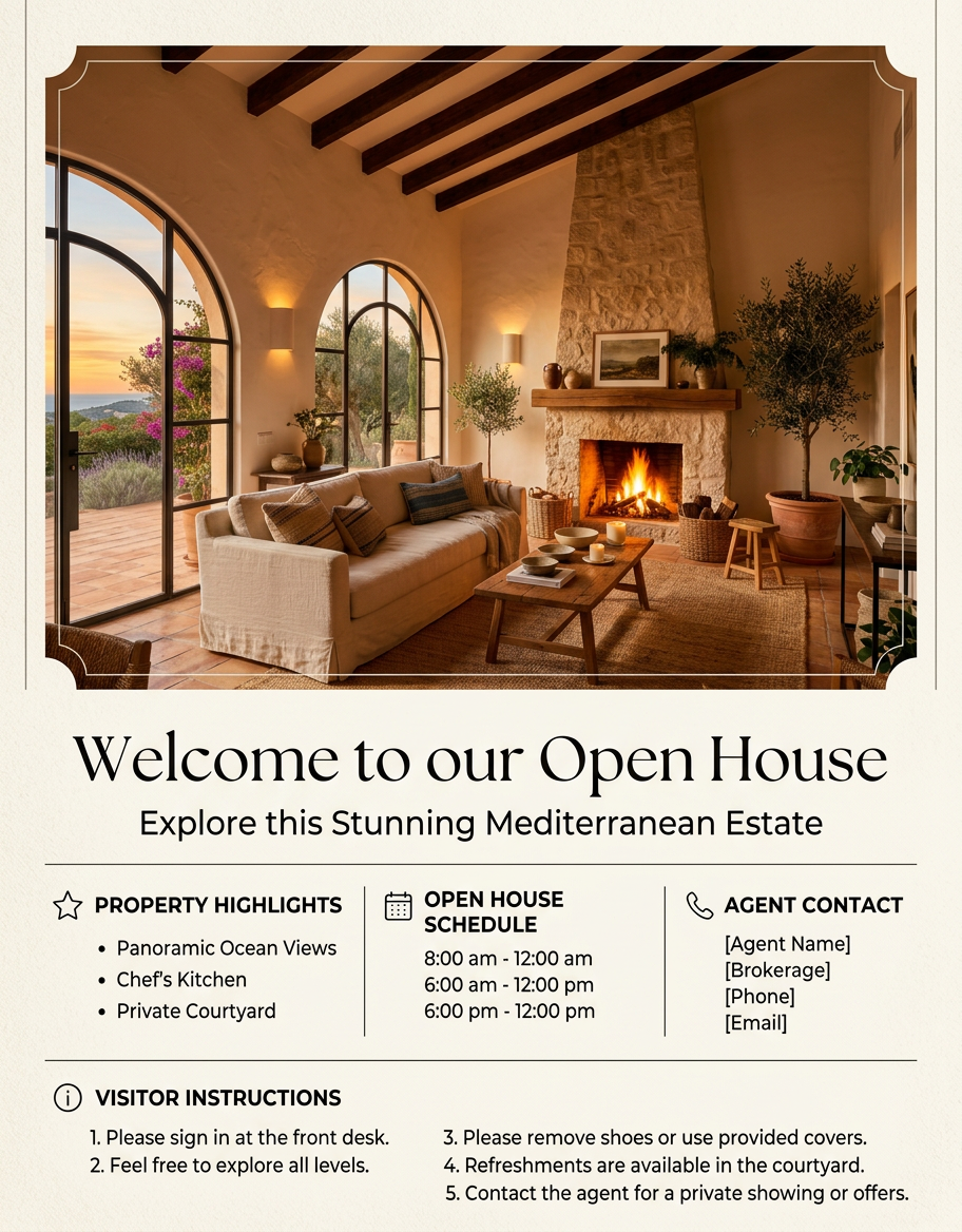 Open House Welcome Sign & Poster Maker example
