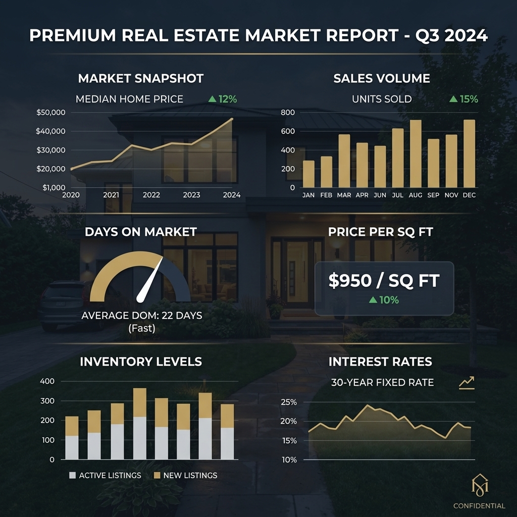 Real Estate Market Report Infographic Creator example